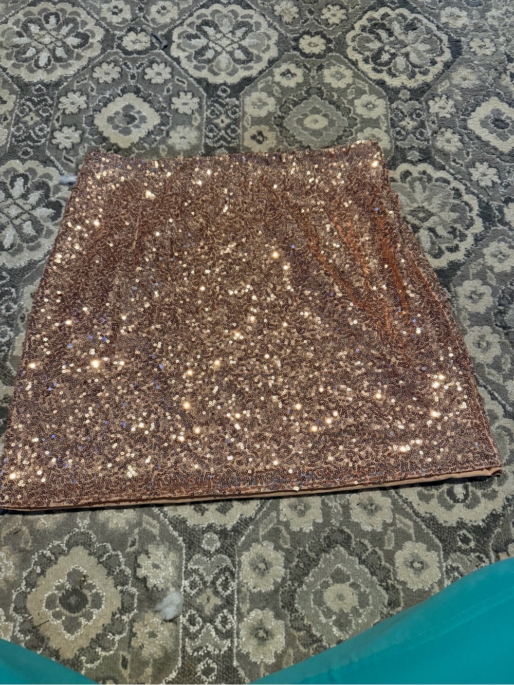 Sequin Mini Skirt in Rose Gold - Women